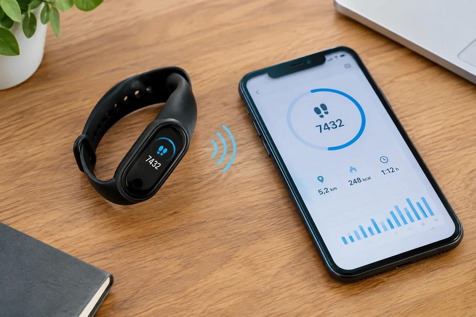 Schrittzaehler verbinden und synchronisieren: App, Smartphone und Datenuebertragung